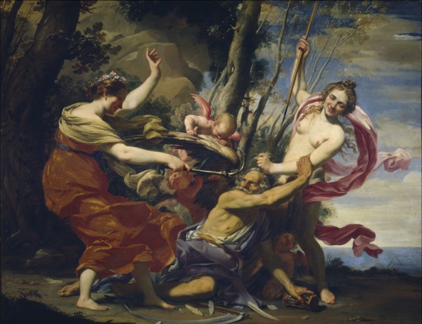 Father Time Overcome by Love, Hope and Beauty, 1627. Artist: Vouet, Simon (1590-1649)