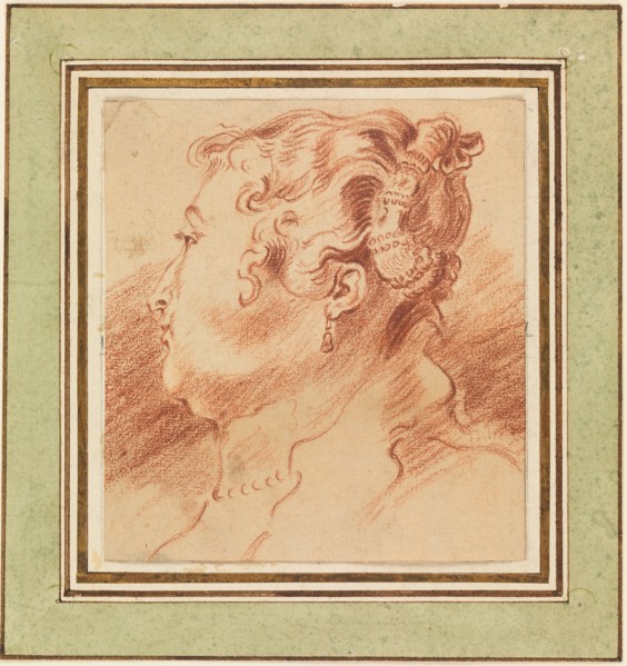 Study of Woman's Head, c. 1725. Artist: Watteau, Jean Antoine (1684-1721)