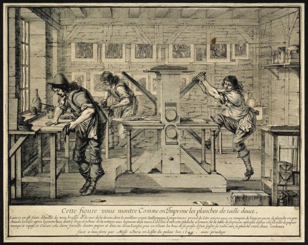 Workshop of an Engraver, 1642. Artist: Bosse, Abraham (1602-1676)