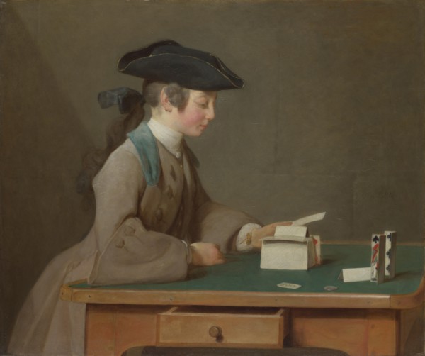 The House of Cards, c. 1736. Artist: Chardin, Jean-Baptiste Siméon (1699-1779)