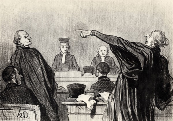 An advocate who is evidently fully convinced... (From the Series Les gens de justice), 1845. Artist: Daumier, Honoré (1808-1879)