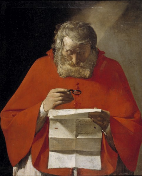 Saint Jerome reading a letter, ca. 1628-1629. Artist: La Tour, Georges, de (1583-1652)
