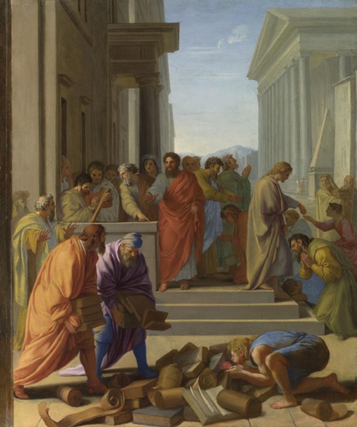 Saint Paul preaching at Ephesus, 1649. Artist: Le Sueur, Eustache (1617-1655)