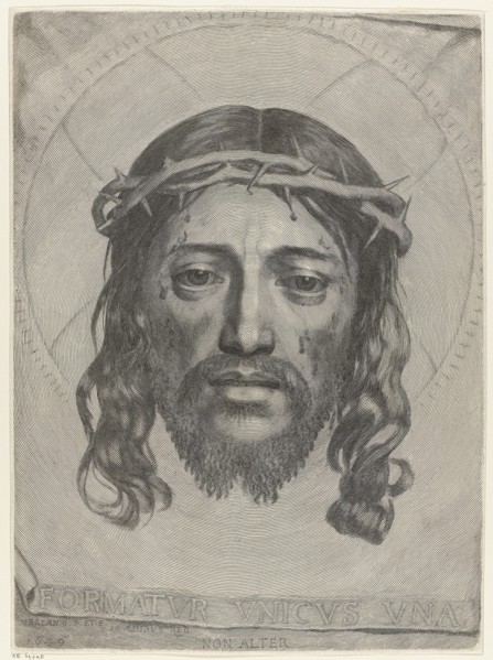 The veil of Saint Veronica, 1949. Artist: Mellan, Claude (1598-1688)