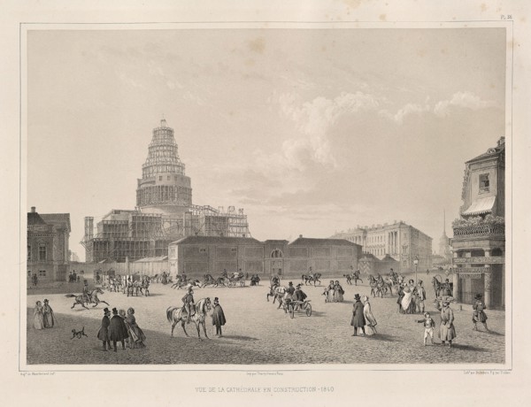 Construction work in 1838 (From: The Construction of the Saint Isaac's Cathedral), 1845. Artist: Montferrand, Auguste, de (1786-1858)