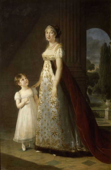 Portrait of Caroline Bonaparte (1782-1839), Queen of Naples and Sicily, with her daughter, Letizia, 1807. Artist: Vigée-Lebrun, Marie Louise Elisabeth (1755-1842)