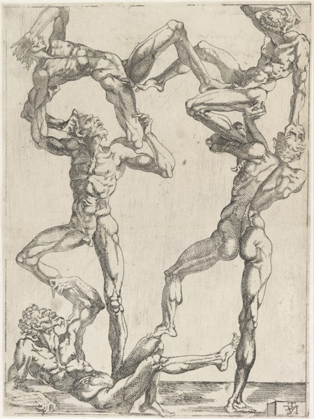 Pyramid of Five Men, ca 1543. Artist: Juste, Juste de (ca. 1505-ca. 1559)