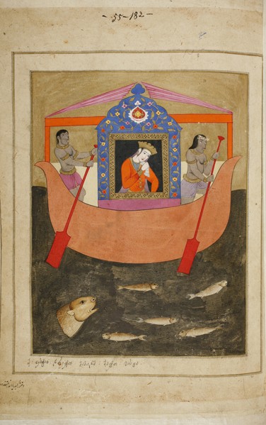 Illustration to the epic poem The Knight in the Panther's Skin by Shota Rustaveli, 18th century. Artist: Tseretliseuli, E. Ts. (active 18th century)