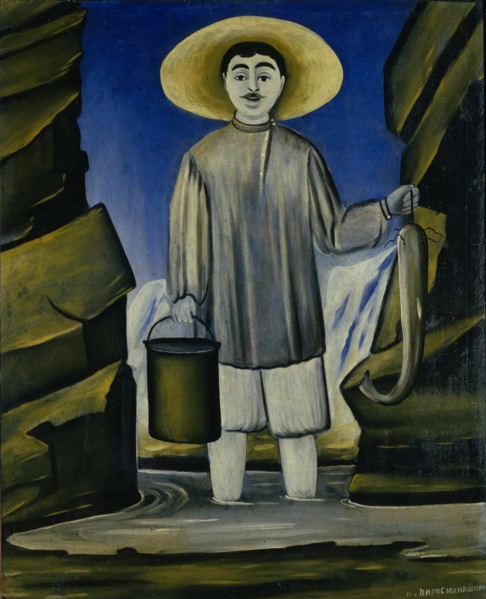 Fisherman among the rocks, 1906. Artist: Pirosmani, Niko (1862-1918)