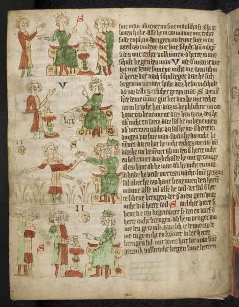 Feudal Law. Fom the Heidelberg Sachsenspiegel, 14th century. Artist: Eike von Repgow (1180/90-after 1233)