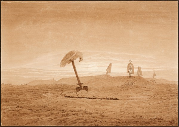 Landscape with Graves, ca 1836. Artist: Friedrich, Caspar David (1774-1840)