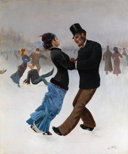 Ice Skaters, c. 1920. Artist: Klinger, Max (1857-1920)