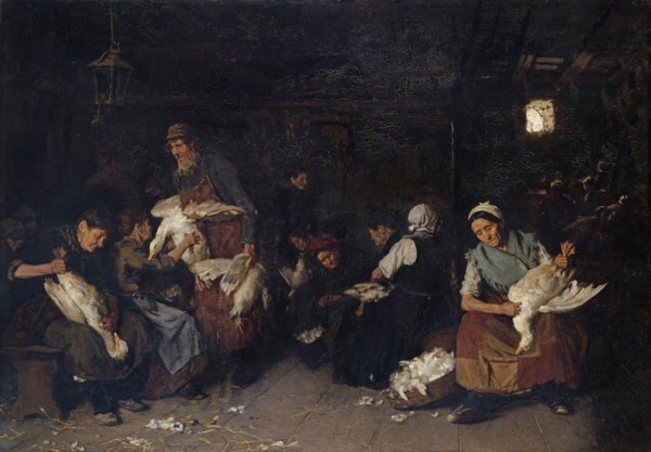 Women Plucking Geese, 1872. Artist: Liebermann, Max (1847-1935)