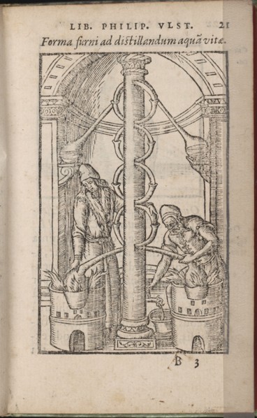 Alchemical apparatus (From: Liber de secretis naturae), 1556-1557. Artist: Ulstadius (Ulstadt), Philipus (Philip) (active 16th century)