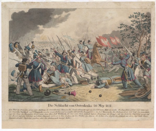The Battle of Ostroleka on 26 May 1831. Artist: Wunder, Georg Benedikt (1786-1858)