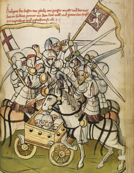 Hussite War (From: The life and times of the Emperor Sigismund by Eberhard Windeck), c. 1450. Artist: Lauber, Diebold, (Workshop)