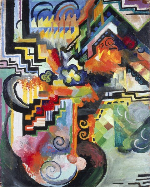 Colored composition (Hommage à Bach), 1912. Artist: Macke, August (1887-1914)