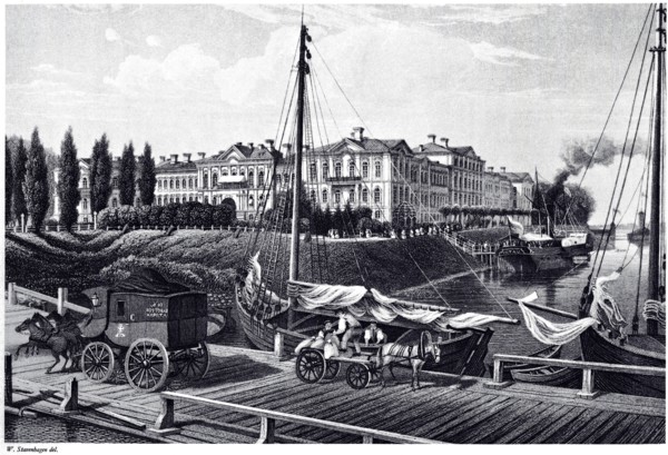 View of the Mitau Castle, c. 1850. Artist: Stavenhagen, Wilhelm Siegfried (1814-1881)
