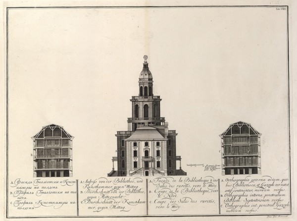 Imperial Library and Kunstkammer (From: The building of the Imperial Academy of Sciences), 1741. Artist: Wortmann, Christian Albrecht (1680-1760)