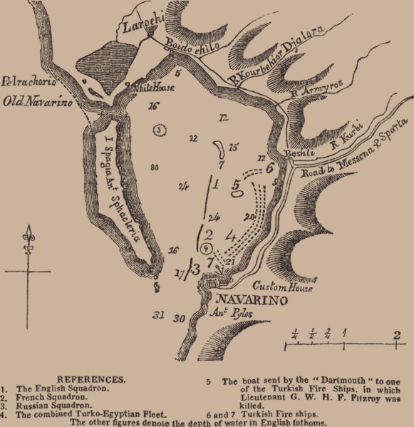 Map of Navarino bay, First quarter of 19th cen.. Artist: Anonymous master