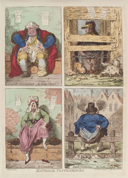 National conveniences, 1769. Artist: Gillray, James (1757-1815)