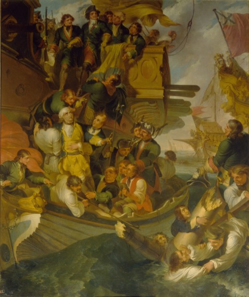 The Taking of Admiral Nils Ehrenskiöld in the Battle of Gangut, Mid of the 18th cen.. Artist: Porter, Robert Carr (1777-1842)
