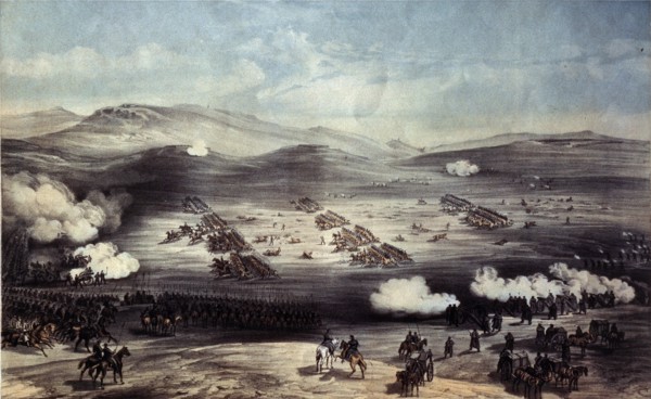 The Battle of Balaclava on October 25, 1854. The Charge of the Light Brigade. Artist: Simpson, William (1832-1898)