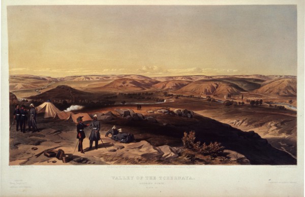 Valley of Chernaya River. Artist: Simpson, William (1832-1898)