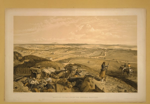 The Bastion du Mat, Sevastopol, 1855. Artist: Simpson, William (1832-1898)