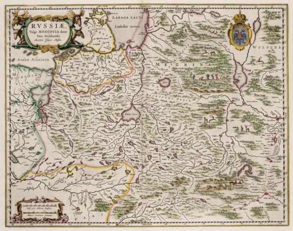 Map of Western Russia (From: Partes Septentrionalis et Orientalis), 1664. Artist: Massa, Isaac Abrahamsz. (1586-1643)