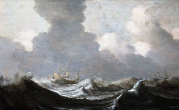 Four Vessels Running Before a Gale, 1630. Artist: Mulier, Pieter, the Elder (ca 1610-1659)