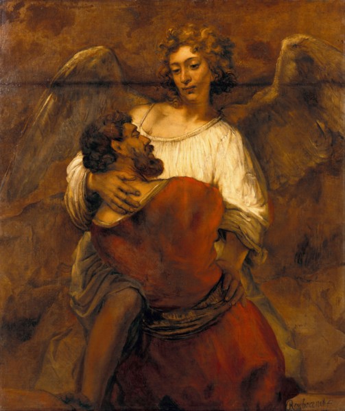 Jacob Wrestling with the Angel, ca 1659. Artist: Rembrandt van Rhijn (1606-1669)