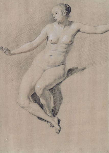 Seated female nude. Artist: Velde, Adriaen, van de (1636-1672)