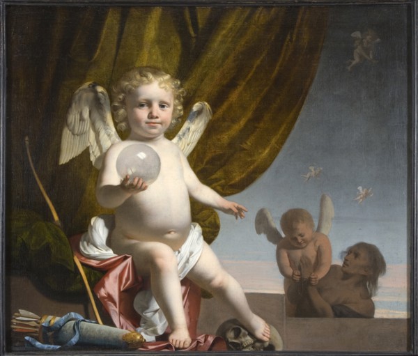 Amor Holding a Glass Orb, 1650-1660. Artist: Everdingen, Caesar Boëtius van (1616-1678)