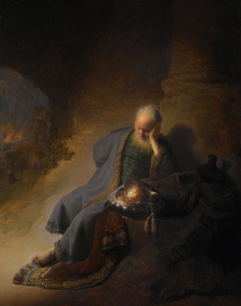 Jeremiah lamenting the Destruction of Jerusalem, 1630. Artist: Rembrandt van Rhijn (1606-1669)