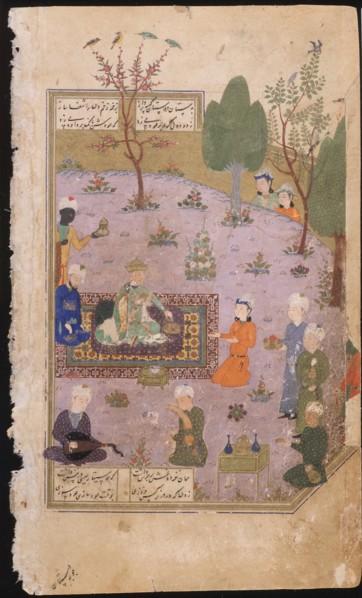 Khusraw Feasting, 1431. Artist: Iranian master