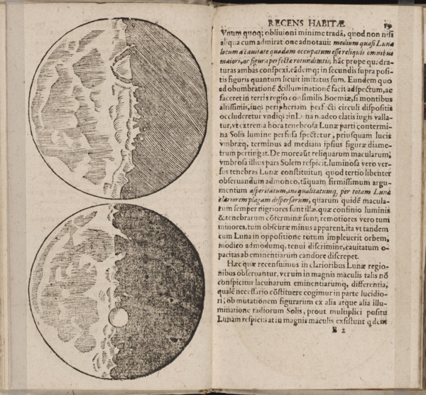 Leaf of book Sidereus Nuncius (Sidereal Messenger) by Galileo Galilei, 1610. Artist: Galilei, Galileo (1564-1642)