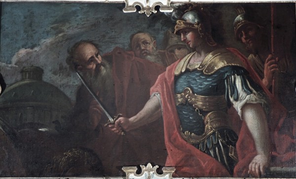 Alexander the Great Cutting the Gordian Knot, 1736-1737. Artist: Retti, Livio (1692-1751)