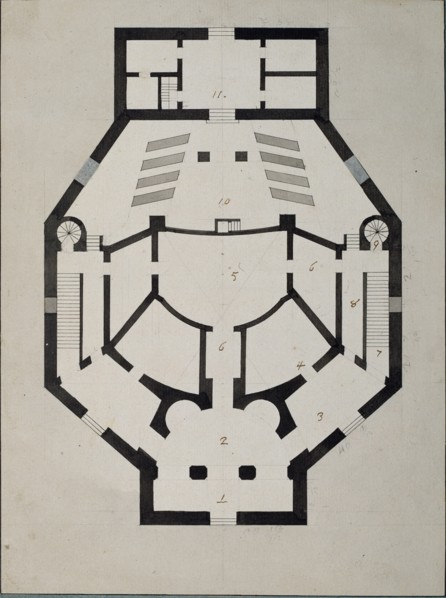 Upstairs Floor Plan. Artist: Quarenghi, Giacomo Antonio Domenico (1744-1817)
