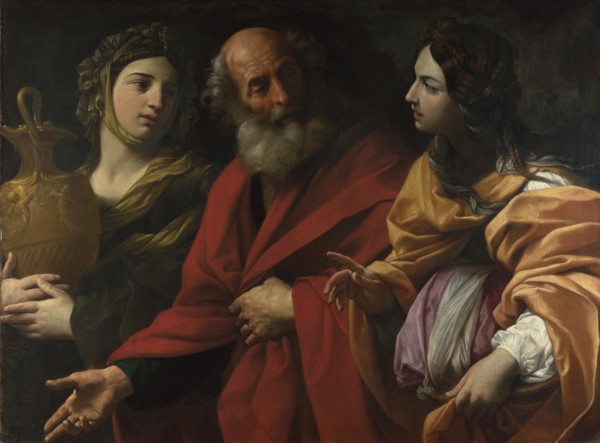 Lot and his Daughters leaving Sodom, c. 1615. Artist: Reni, Guido (1575-1642)