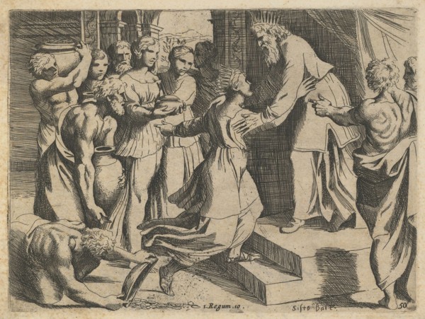 The Queen of Sheba Bringing Gifts to King Solomon. Artist: Rosa (Badalocchio), Sisto (1585-c. 1647)