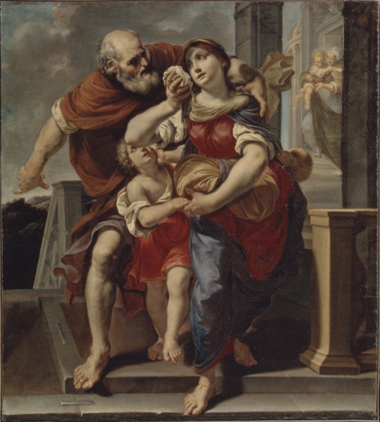 Hagar Leaves the House of Abraham. Artist: Mola, Pier Francesco (1612-1666)