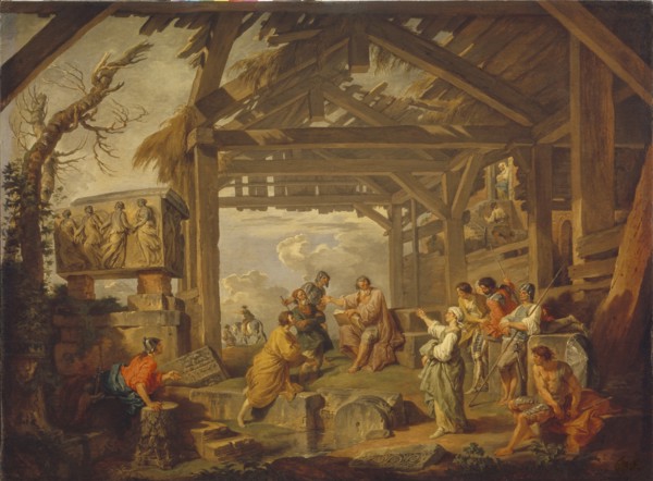 Cumaean Sibyl prophesied the Birth of Christ, 1738. Artist: Panini, Giovanni Paolo (1691-1765)