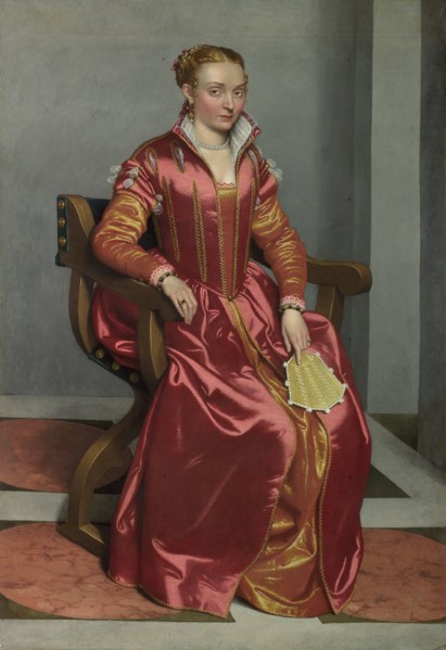 Portrait of a Lady (La Dama in Rosso), c. 1560. Artist: Moroni, Giovan Battista (1520/25-1578)