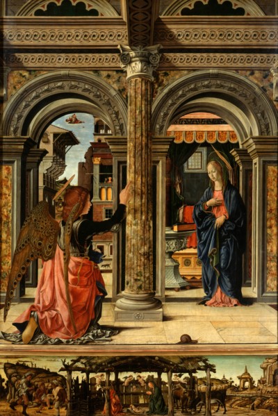 The Annunciation, 1470-1472. Artist: Del Cossa, Francesco (1436-1478)