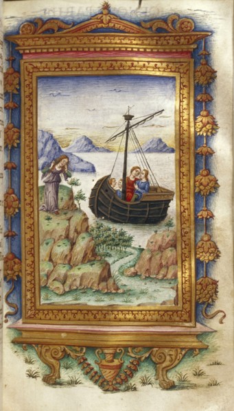 Oenone grieving at the sight of Paris with Helen (Illustration for The Heroides by Ovid), 1485-1499. Artist: Majorana, Cristoforo (active ca. 1480-1494)