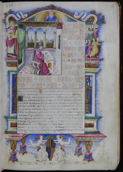 Portrait of Johannes Tinctoris (From Opus musices Joannis Tinctoris), 1483. Artist: Rapicano, Nardo (?-1493)