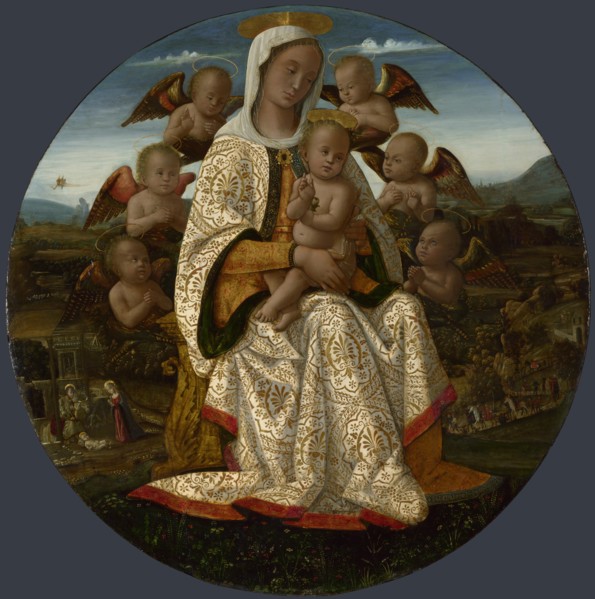 The Virgin and Child with Cherubs, c. 1500. Artist: Fungai, Bernardino (1460-1516)