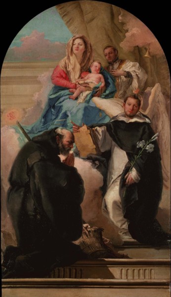 Madonna and Child with Three Saints, ca 1760. Artist: Tiepolo, Giandomenico (1727-1804)