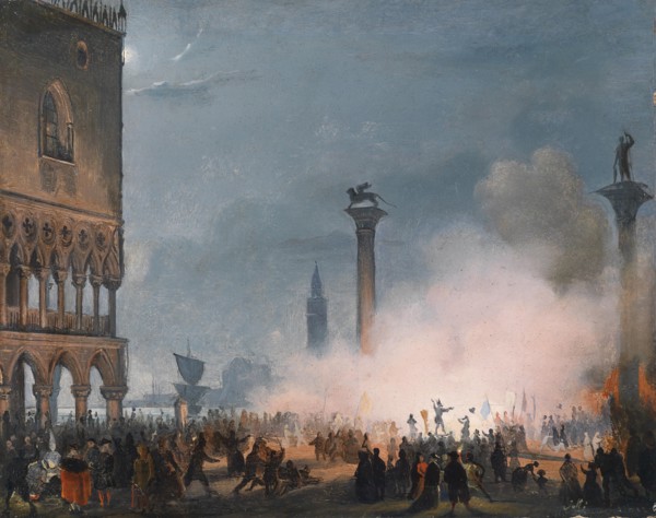 Arrival of Empress Elisabeth of Austria in Venice. Artist: Caffi, Ippolito (1814-1866)